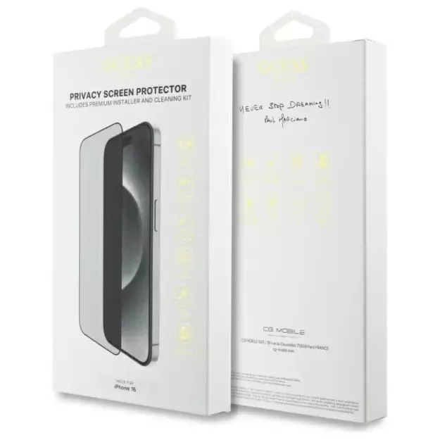 Guess Screen Protector Privacy 2.5D Outline tempered glass for iPhone 16 1