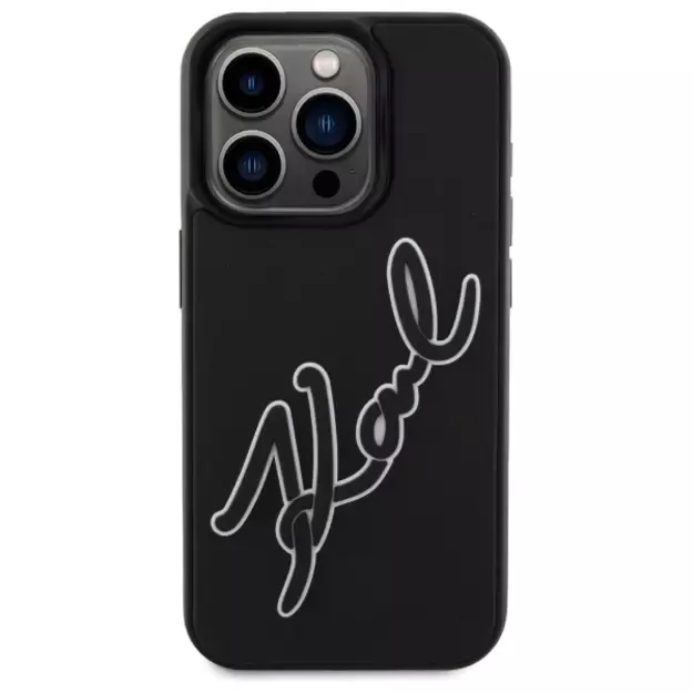 Karl Lagerfeld 3D Rubber Signature Case for iPhone 15 Pro Max - Black 2
