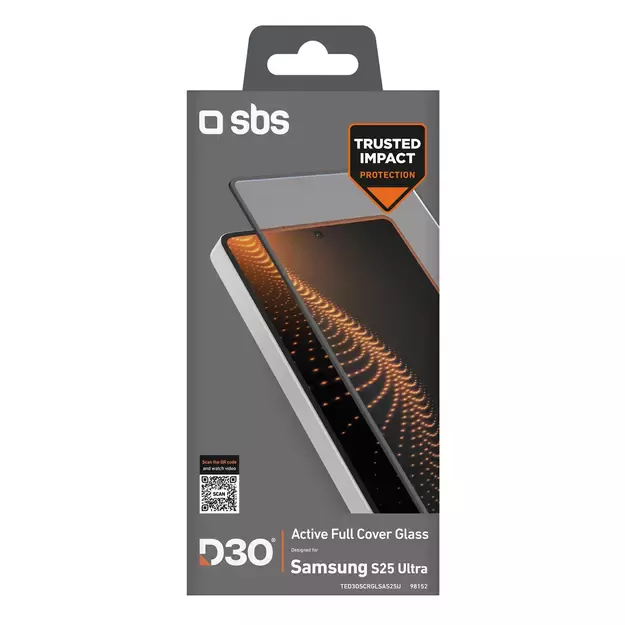 SBS Tempered Glass D3O with frame for Samsung Galaxy S25 Ultra 2