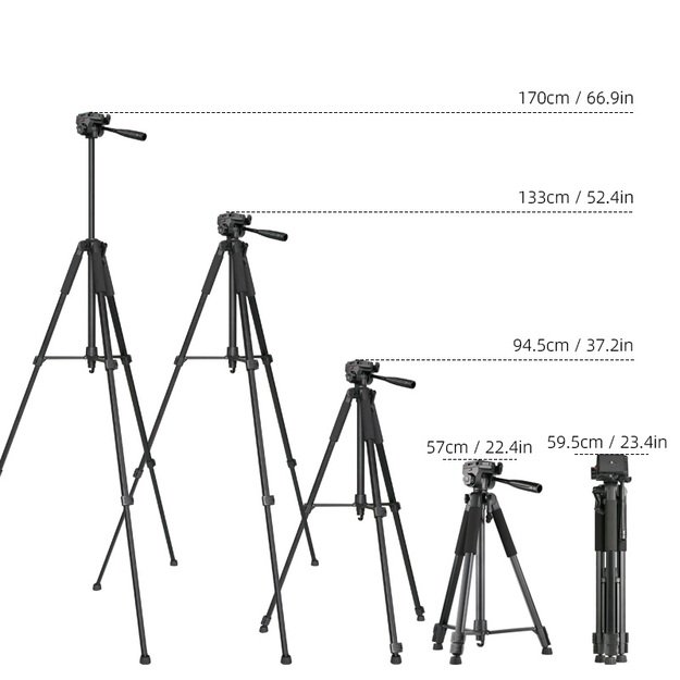 Aluminum photographic tripod with adjustable base - gray 1