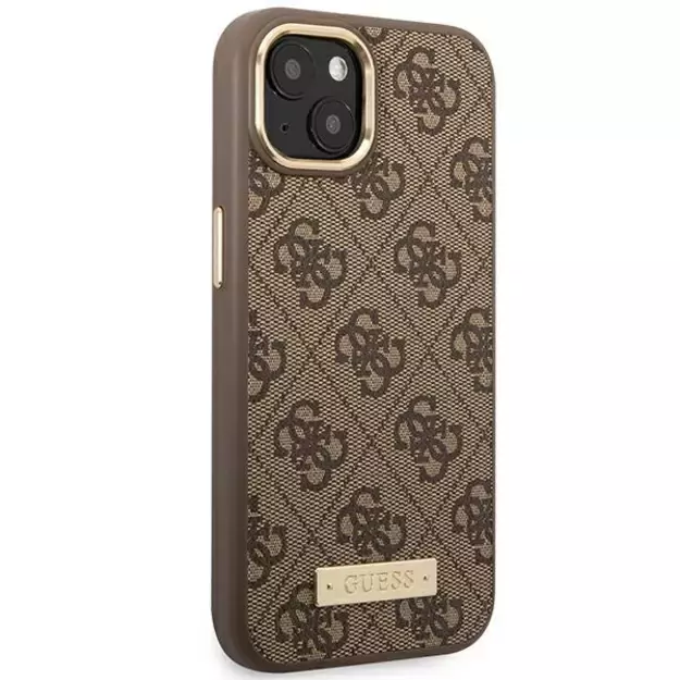 Guess GUHMP14MU4GPRW iPhone 14 Plus 6.7 &quot brown / brown hard case 4G Logo Plate MagSafe 9