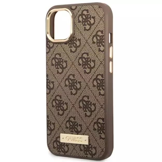 Guess GUHMP14MU4GPRW iPhone 14 Plus 6.7 &quot brown / brown hard case 4G Logo Plate MagSafe 11