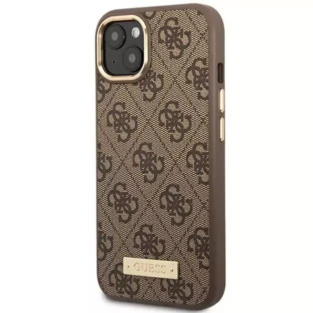 Guess GUHMP14MU4GPRW iPhone 14 Plus 6.7 &quot brown / brown hard case 4G Logo Plate MagSafe 7