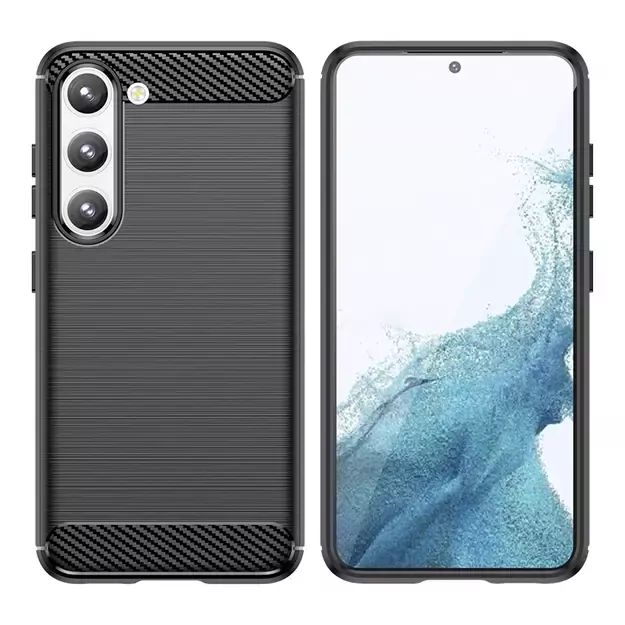 Carbon Case case for Samsung Galaxy S23+ flexible silicone carbon cover black 9