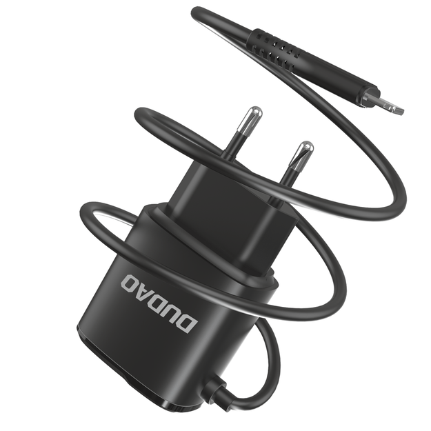 Dudao charger 2x USB with built-in 12W Lightning cable black (A2ProL black) 3