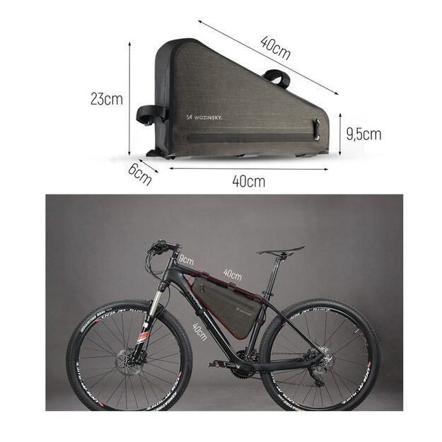 Wozinsky bicycle frame bag 3.5 l gray (WBB15BK) 15