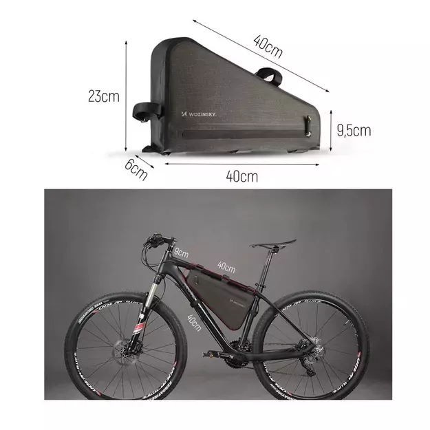 Wozinsky bicycle frame bag 3.5 l gray (WBB15BK) 6