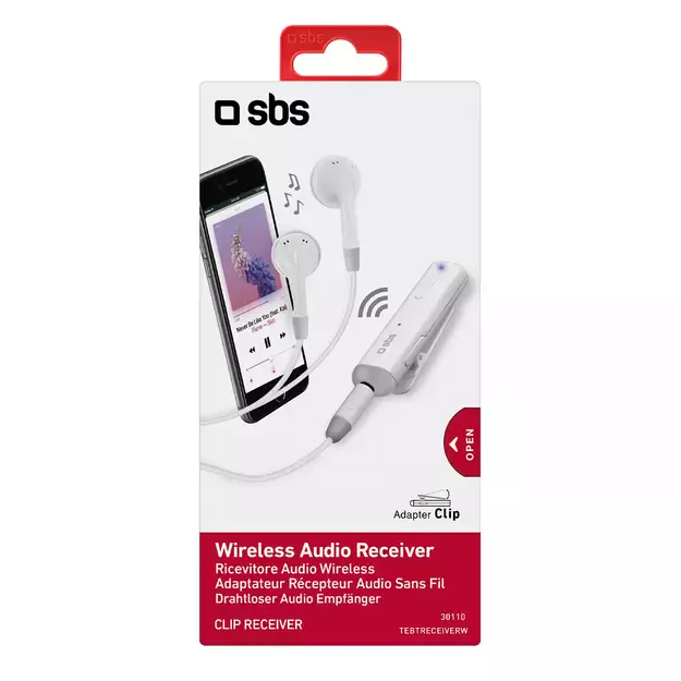 Bluetooth Adapter SBS TEBTRECEIVERW Wireless Receiver with Stereo Set - Gray 7
