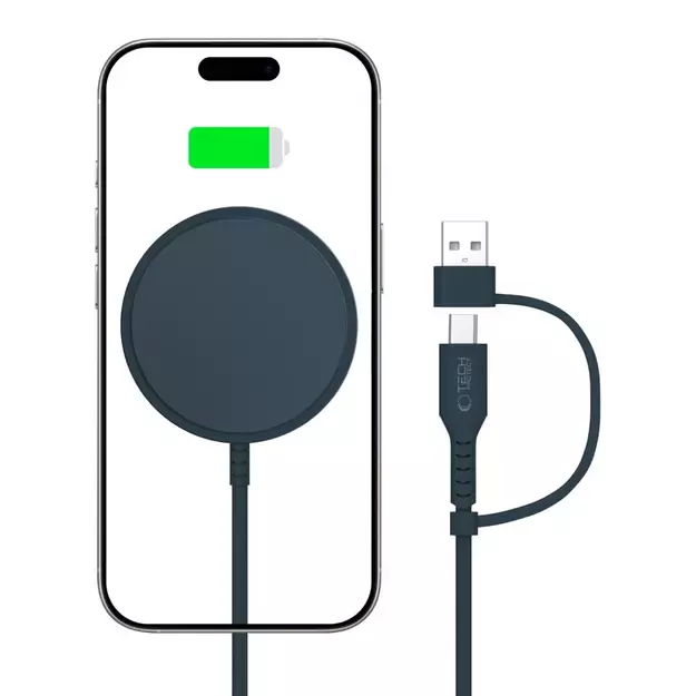 Tech-Protect QI15W-A44 Magnetic Wireless Charger with MagSafe - Blue 6