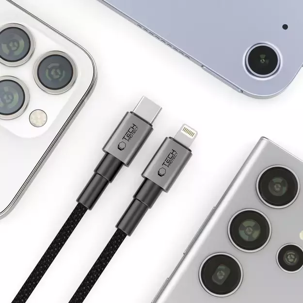 Tech-Protect Ultraboost DNA USB-C / Lightning PD27W/3A cable 200 cm - gray 10