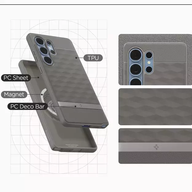 Caseology Parallax Mag MagSafe Case for Samsung Galaxy S25 Ultra - Gray 2