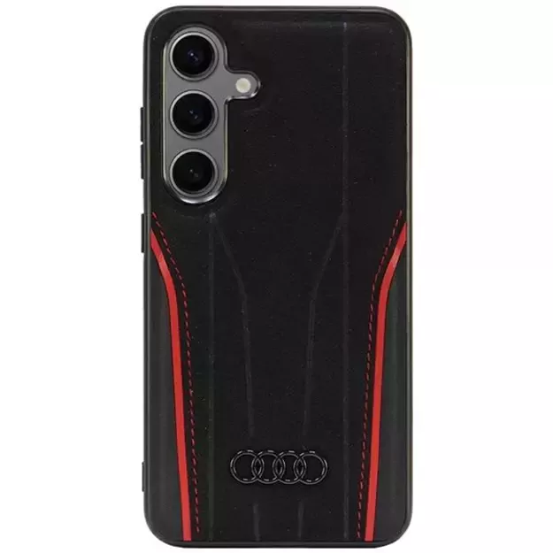 Audi Genuine Leather MagSafe S24 S921 black-red hardcase AU-TPUPCS24-R8/D3-RD