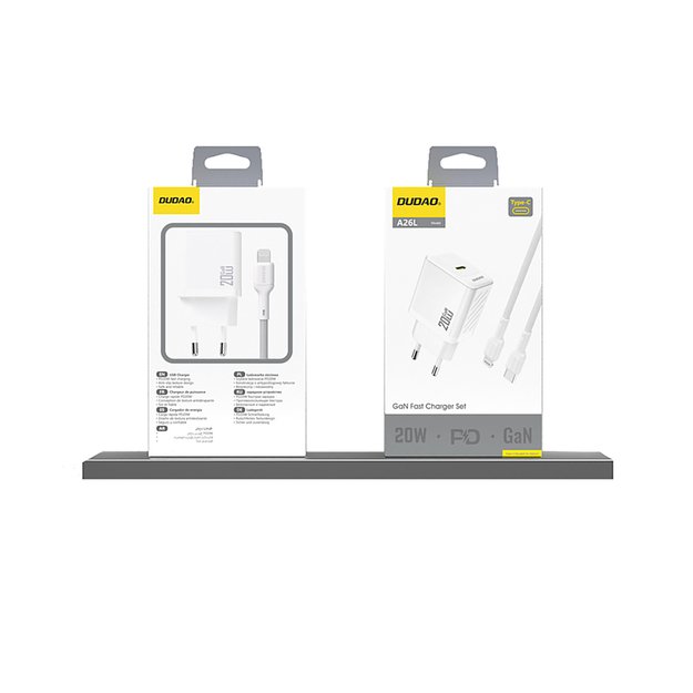 Dudao A26 PD20W GaN USB-C Charger - White 3