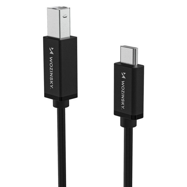 Wozinsky WKDDY2S USB-B - USB-C Cable 2m - Black 2