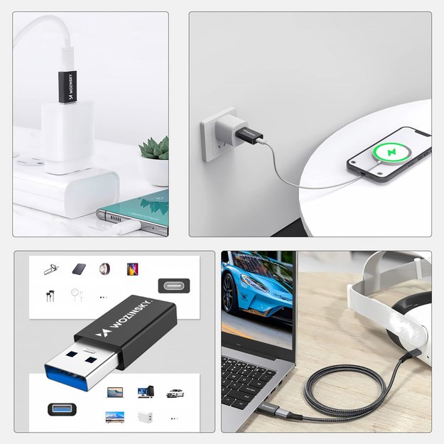 Wozinsky WAAC-01 USB-A - USB-C OTG Adapter - Black 1