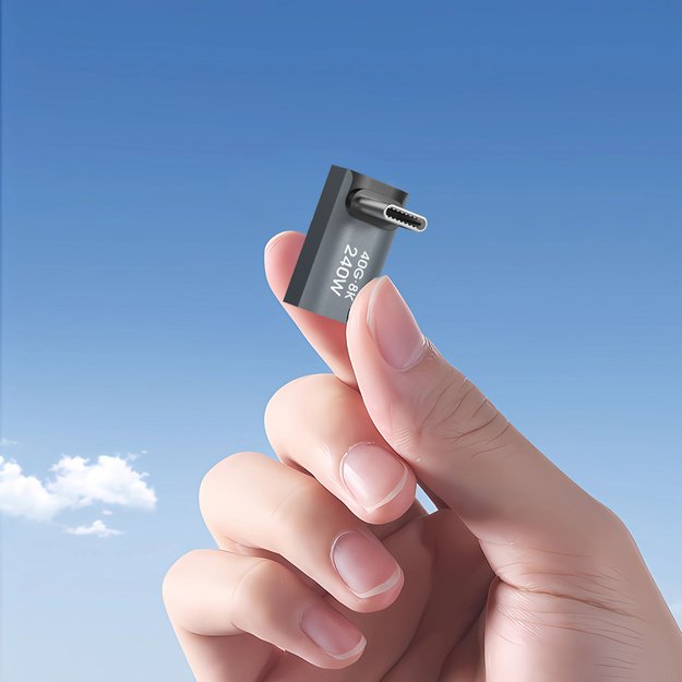 Przejści&oacute;wka kątowa Wozinsky WPKF-01 USB-C - USB-C 40Gb/s 240W 8K OTG - szara 5