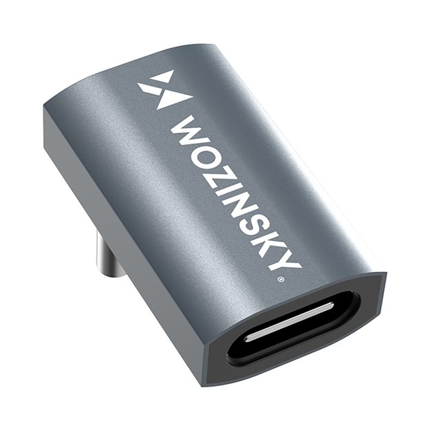 Przejści&oacute;wka kątowa Wozinsky WPKF-01 USB-C - USB-C 40Gb/s 240W 8K OTG - szara
