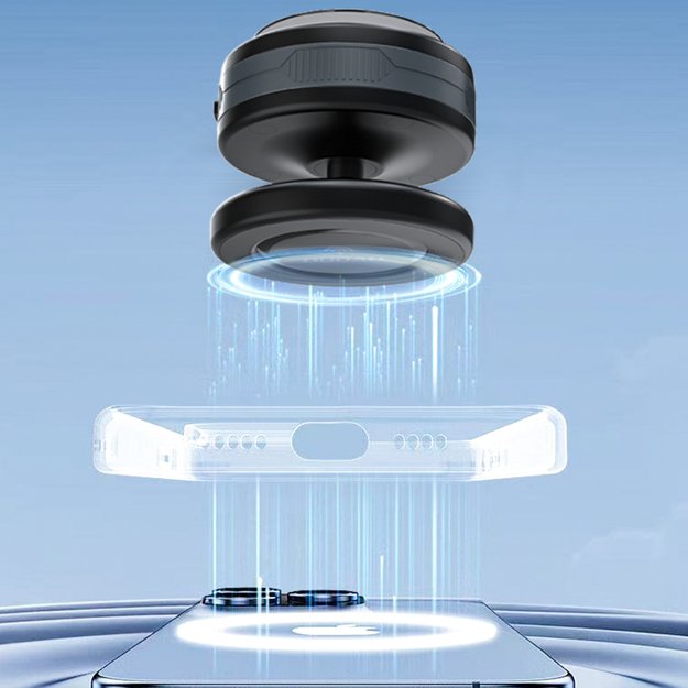 Uchwyt samochodowy Wozinsky WUSQ-01 z ładowarką Qi kompatybilny z MagSafe - czarny 7