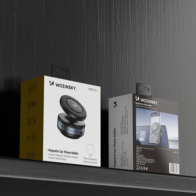 Uchwyt samochodowy Wozinsky WUSQ-01 z ładowarką Qi kompatybilny z MagSafe - czarny 9