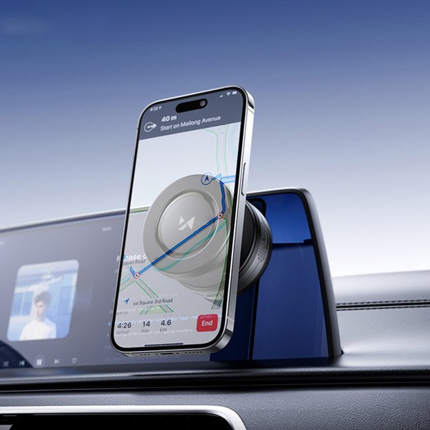 Uchwyt samochodowy Wozinsky WUSQ-01 z ładowarką Qi kompatybilny z MagSafe - czarny 4