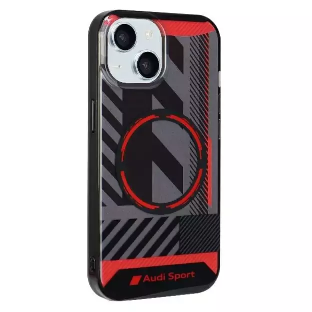 Audi IML Sport MagSafe Case iPhone 15 / 14 Plus Plus 6.7&quot  black/black hardcase AU-IMLMIP15M-RSQ/D2-BK 8