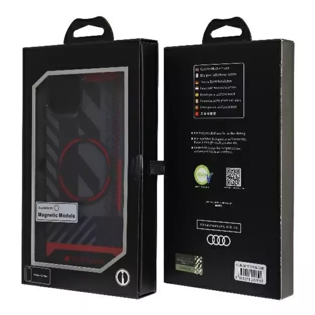 Audi IML Sport MagSafe Case iPhone 15 / 14 Plus Plus 6.7&quot  black/black hardcase AU-IMLMIP15M-RSQ/D2-BK 12