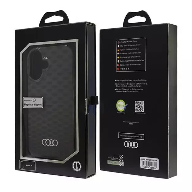 Audi IML Stitching Pattern MagSafe iPhone 16 6.1&quot  black/black hardcase AU-IMLMIP16-Q5/D3-BK 6