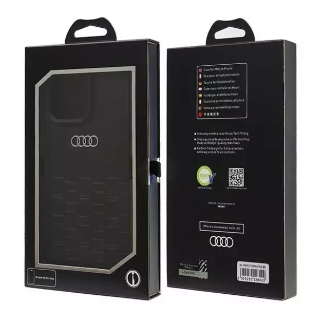 Audi Synthetic Leather iPhone 16 Pro Max 6.9&quot  black/black hardcase AU-TPUPCIP16PM-GT/D2-BK 6