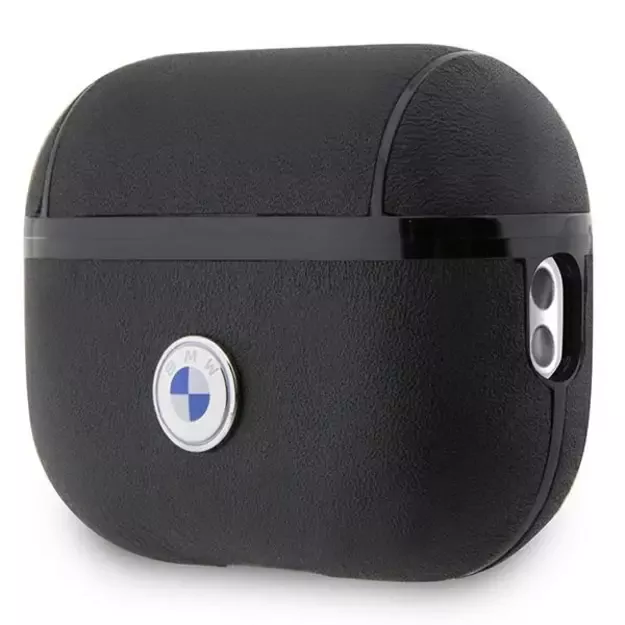 BMW BMAP2SSLBK AirPods Pro 2 (2022/2023) cover black/black Geniune Leather Silver Logo 2