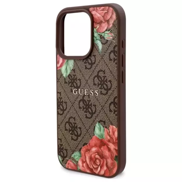 Guess GUHMP16LP4ROPEMCW iPhone 16 Pro 6.3&quot  brown/brown hardcase 4G Flowers Print MagSafe 5