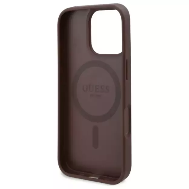 Guess GUHMP16LP4ROPEMCW iPhone 16 Pro 6.3&quot  brown/brown hardcase 4G Flowers Print MagSafe 6