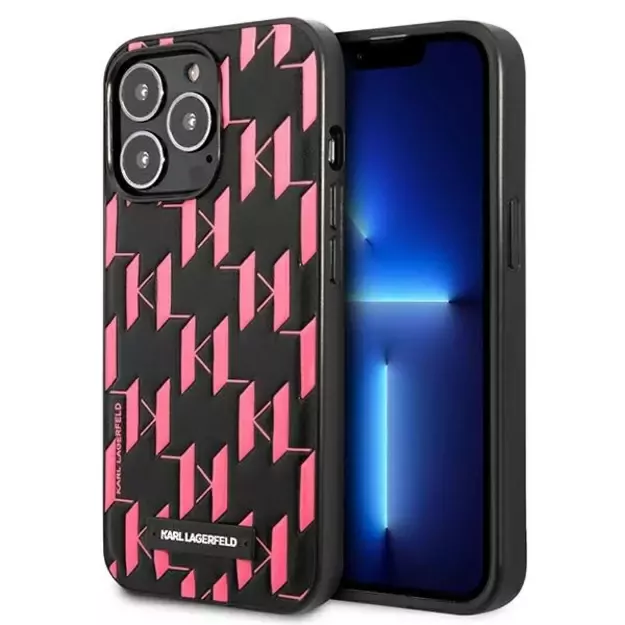 Karl Lagerfeld Monogram Plaque iPhone 13 Pro / 13 6.1&quot  Case - Pink
