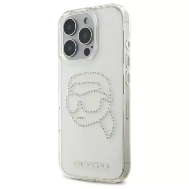 Karl Lagerfeld KLHCP16XHKHDCELT iPhone 16 Pro Max 6.9&quot  transparent hardcase IML Rhinestones Karl Head 1