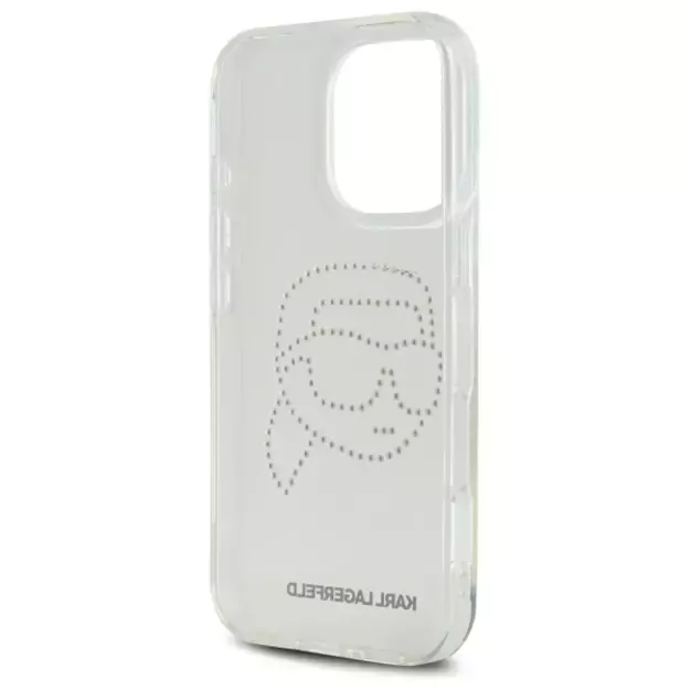 Karl Lagerfeld KLHCP16XHKHDCELT iPhone 16 Pro Max 6.9&quot  transparent hardcase IML Rhinestones Karl Head 6