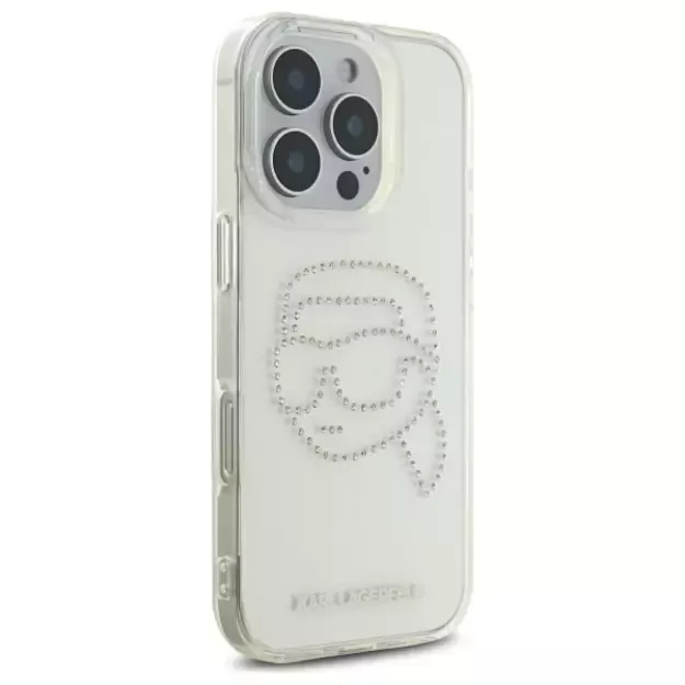 Karl Lagerfeld KLHCP16XHKHDCELT iPhone 16 Pro Max 6.9&quot  transparent hardcase IML Rhinestones Karl Head 3