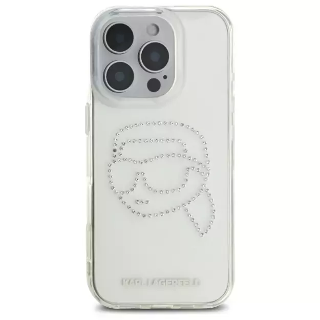 Karl Lagerfeld KLHCP16XHKHDCELT iPhone 16 Pro Max 6.9&quot  transparent hardcase IML Rhinestones Karl Head 2