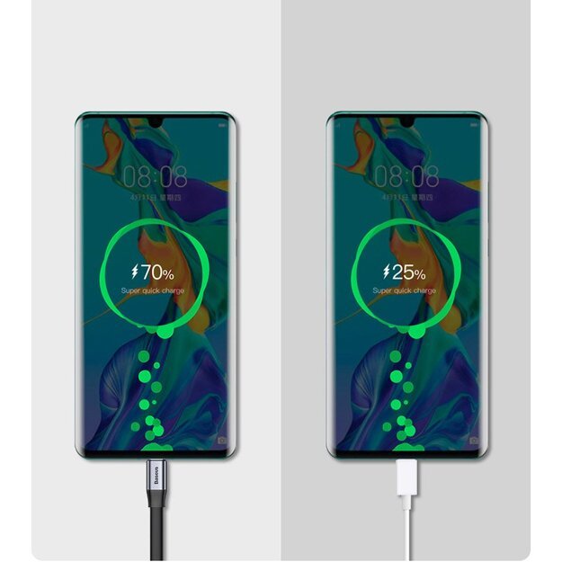 Baseus Simple flat cable USB cable / USB Type C SuperCharge 5A 40W Quick Charge 3.0 QC 3.0 23cm gray (CATMBJ-BG1) 11