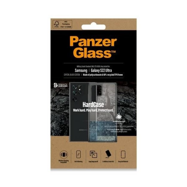 PanzerGlass HardCase antibacterial Military Grade certified case for Samsung Galaxy S22 Ultra - transparent 1