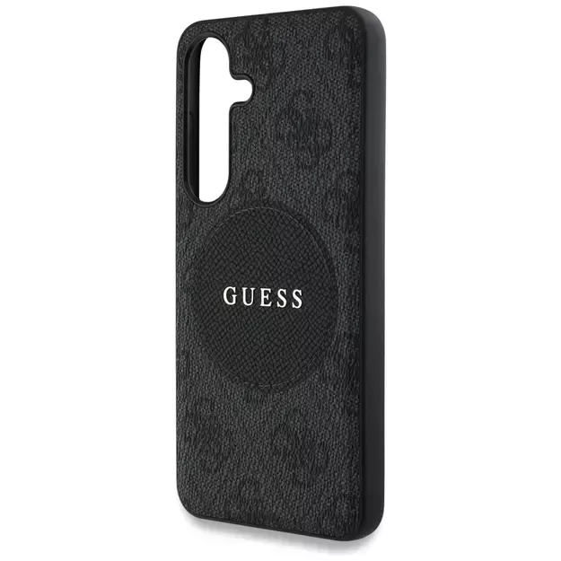 Guess 4G Round Patch Classic Logo MagSafe case for Samsung Galaxy S25 Plus black 12