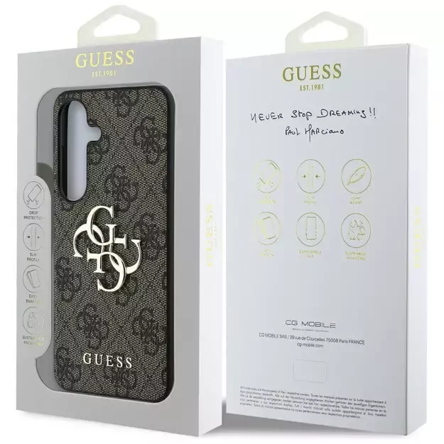 Guess Big 4G Logo Classic Logo Case for Samsung Galaxy S25 Plus Brown 14