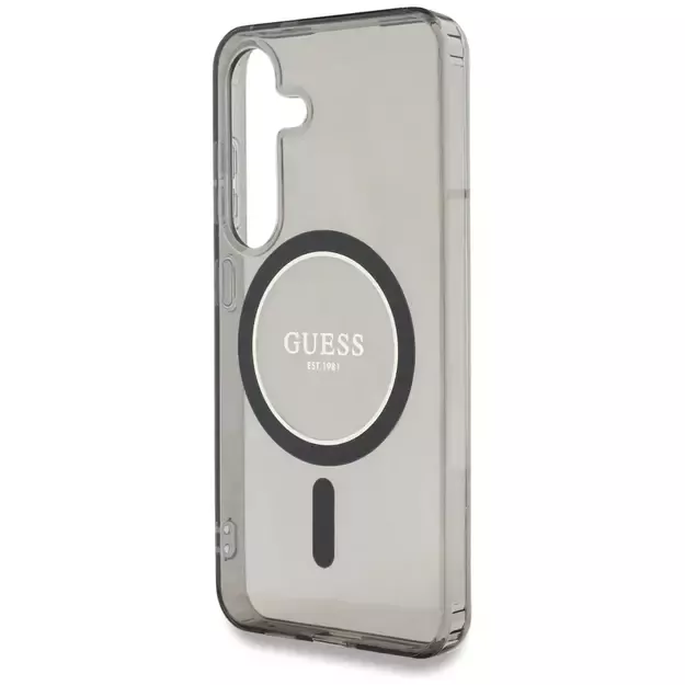 Guess Glitter Circle Classic Logo MagSafe case for Samsung Galaxy S25 black 5