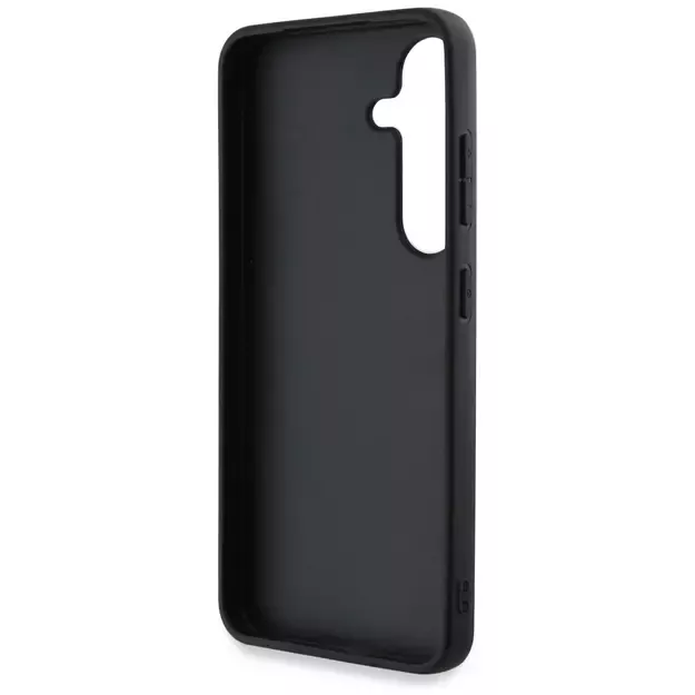 Karl Lagerfeld Leather Monogram Pin Logo Karl Head Samsung Galaxy S25 Case Black 13