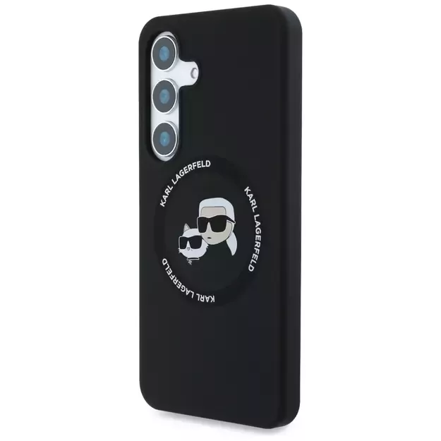 Karl Lagerfeld Silicone Double Heads And Circle MagSafe Samsung Galaxy S25 Plus case black 8