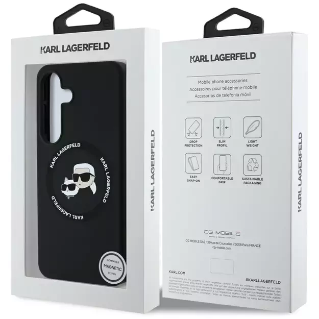 Karl Lagerfeld Silicone Double Heads And Circle MagSafe Samsung Galaxy S25 Plus case black 14