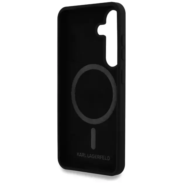 Karl Lagerfeld Silicone Double Heads And Circle MagSafe Samsung Galaxy S25 Plus case black 13