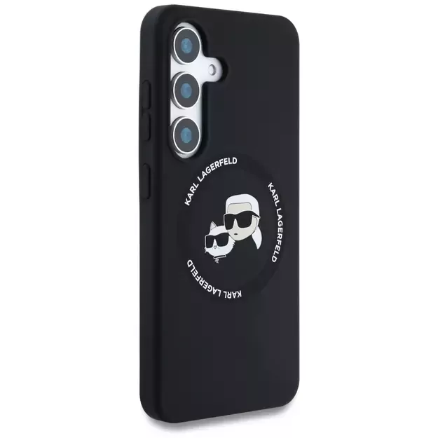 Karl Lagerfeld Silicone Double Heads And Circle MagSafe Samsung Galaxy S25 Plus case black 10
