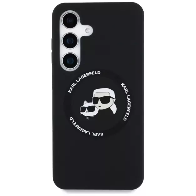 Karl Lagerfeld Silicone Double Heads And Circle MagSafe Samsung Galaxy S25 Plus case black 9