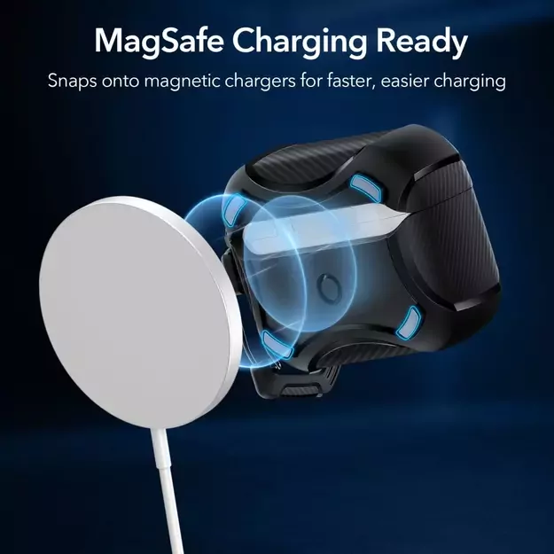 ESR Cyber ​​Armor Halolock Case with MagSafe for Apple AirPods Pro 1/2 - Black 9