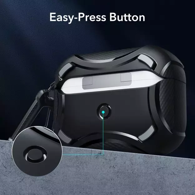 ESR Cyber ​​Armor Halolock Case with MagSafe for Apple AirPods Pro 1/2 - Black 7