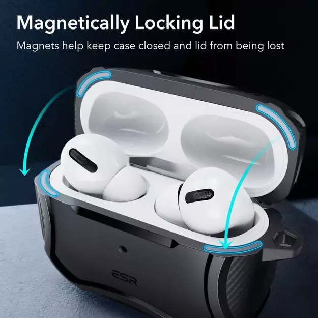ESR Cyber ​​Armor Halolock Case with MagSafe for Apple AirPods Pro 1/2 - Black 4